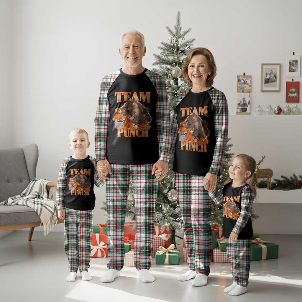 Viral Punch Monkey Plaid Pajama Set Cute Baby Monkey With Plush Toy Meme TS14 Christmas Plaid Print Your Wear