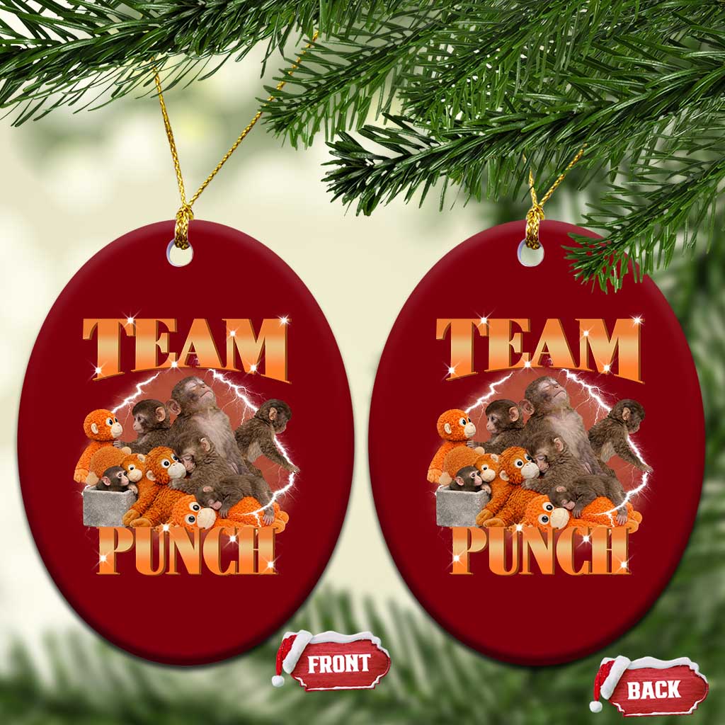 Viral Punch Monkey Ceramic Ornament Cute Baby Monkey With Plush Toy Meme TS14 Print Your Wear