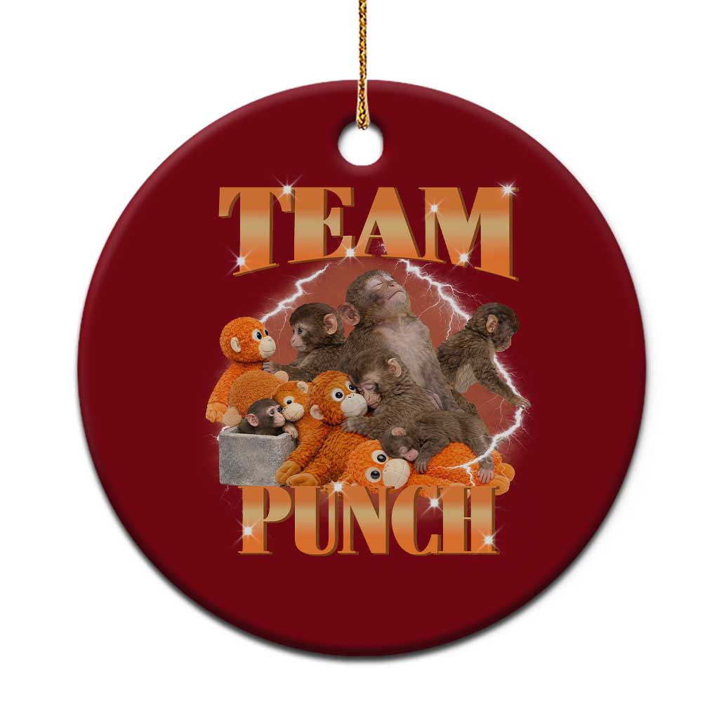 Viral Punch Monkey Ceramic Ornament Cute Baby Monkey With Plush Toy Meme TS14 1pc Red Print Your Wear
