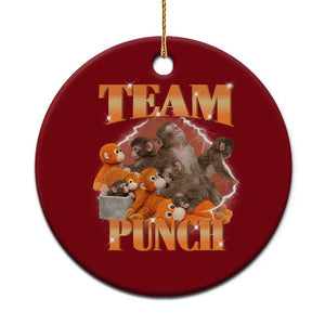 Viral Punch Monkey Ceramic Ornament Cute Baby Monkey With Plush Toy Meme TS14 1pc Red Print Your Wear