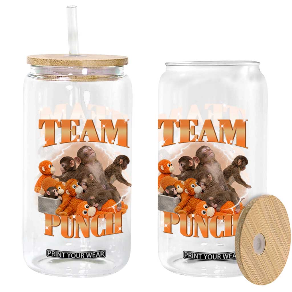Viral Punch Monkey Glass Can Cute Baby Monkey With Plush Toy Meme TS14 Print Your Wear