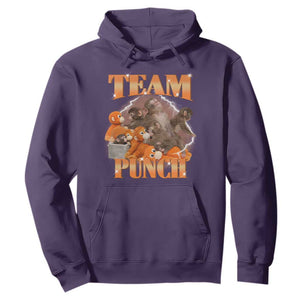 Viral Punch Monkey Hoodie Cute Baby Monkey With Plush Toy Meme TS14 Purple Print Your Wear