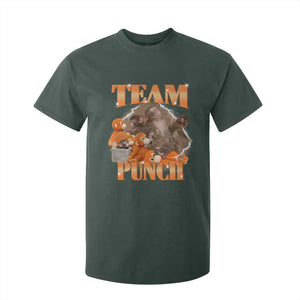 Viral Punch Monkey T Shirt For Kid Cute Baby Monkey With Plush Toy Meme TS14 Dark Forest Green Print Your Wear