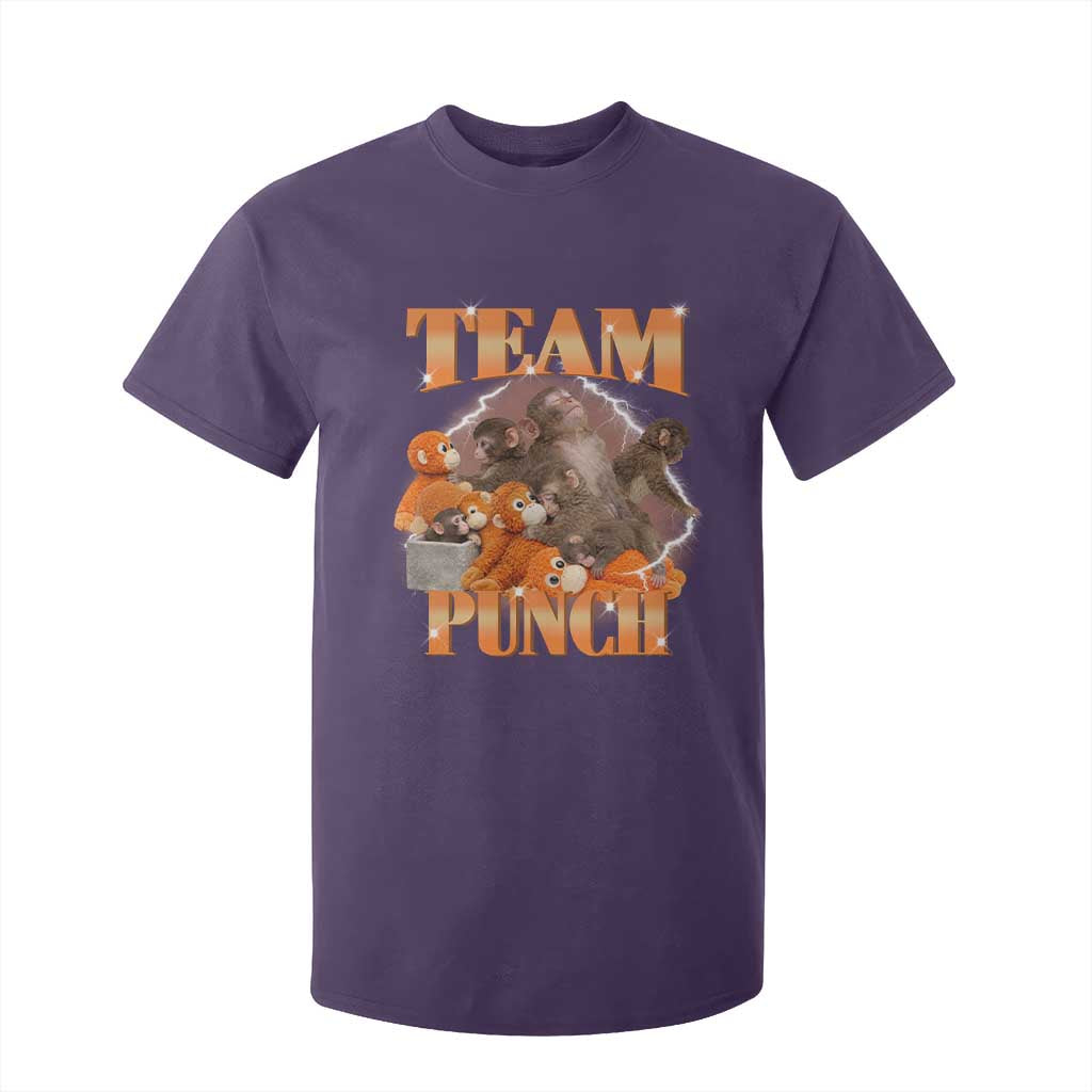 Viral Punch Monkey T Shirt For Kid Cute Baby Monkey With Plush Toy Meme TS14 Purple Print Your Wear
