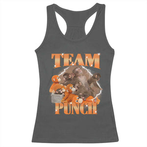 Viral Punch Monkey Racerback Tank Top Cute Baby Monkey With Plush Toy Meme TS14 Dark Heather Print Your Wear