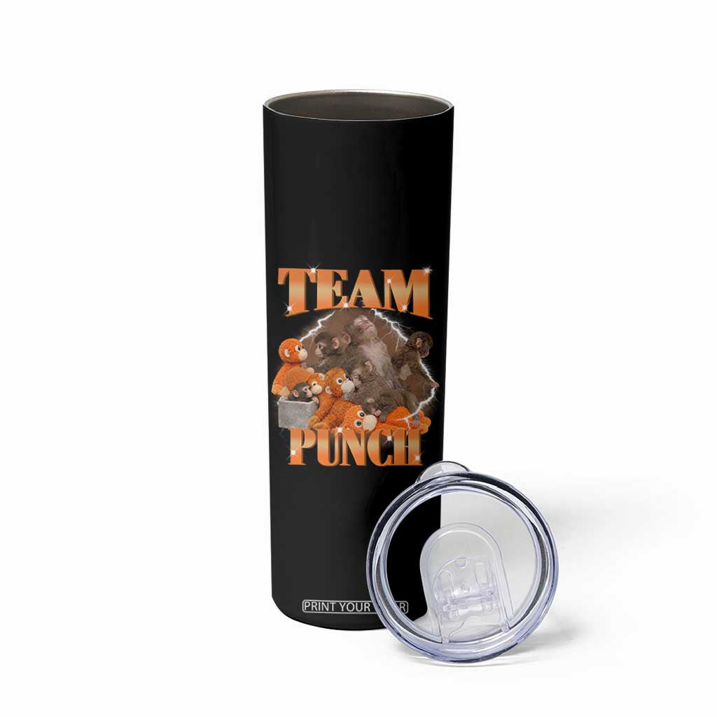 Viral Punch Monkey Skinny Tumbler Cute Baby Monkey With Plush Toy Meme TS14 Print Your Wear