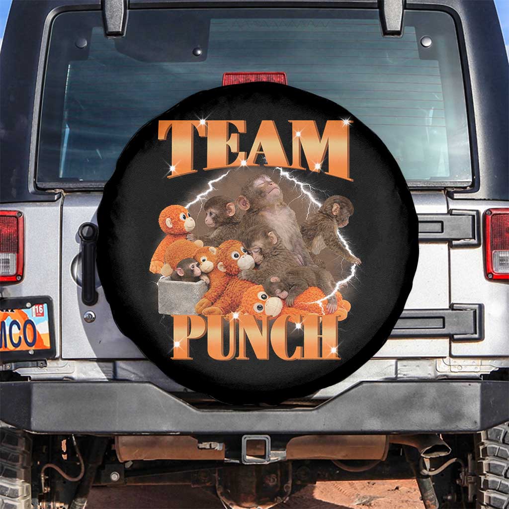 Viral Punch Monkey Spare Tire Cover Cute Baby Monkey With Plush Toy Meme TS14 No hole Black Print Your Wear