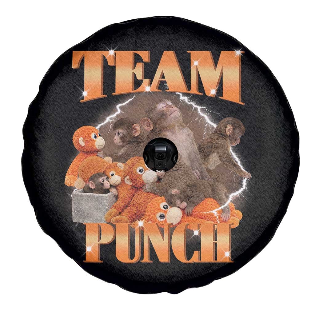 Viral Punch Monkey Spare Tire Cover Cute Baby Monkey With Plush Toy Meme TS14 Print Your Wear