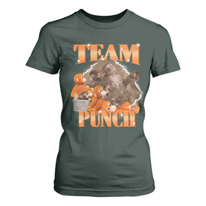 Viral Punch Monkey T Shirt For Women Cute Baby Monkey With Plush Toy Meme TS14 Dark Forest Green Print Your Wear