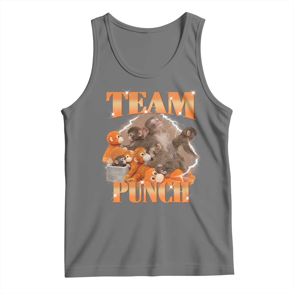 Viral Punch Monkey Tank Top Cute Baby Monkey With Plush Toy Meme TS14 Black Heather Print Your Wear