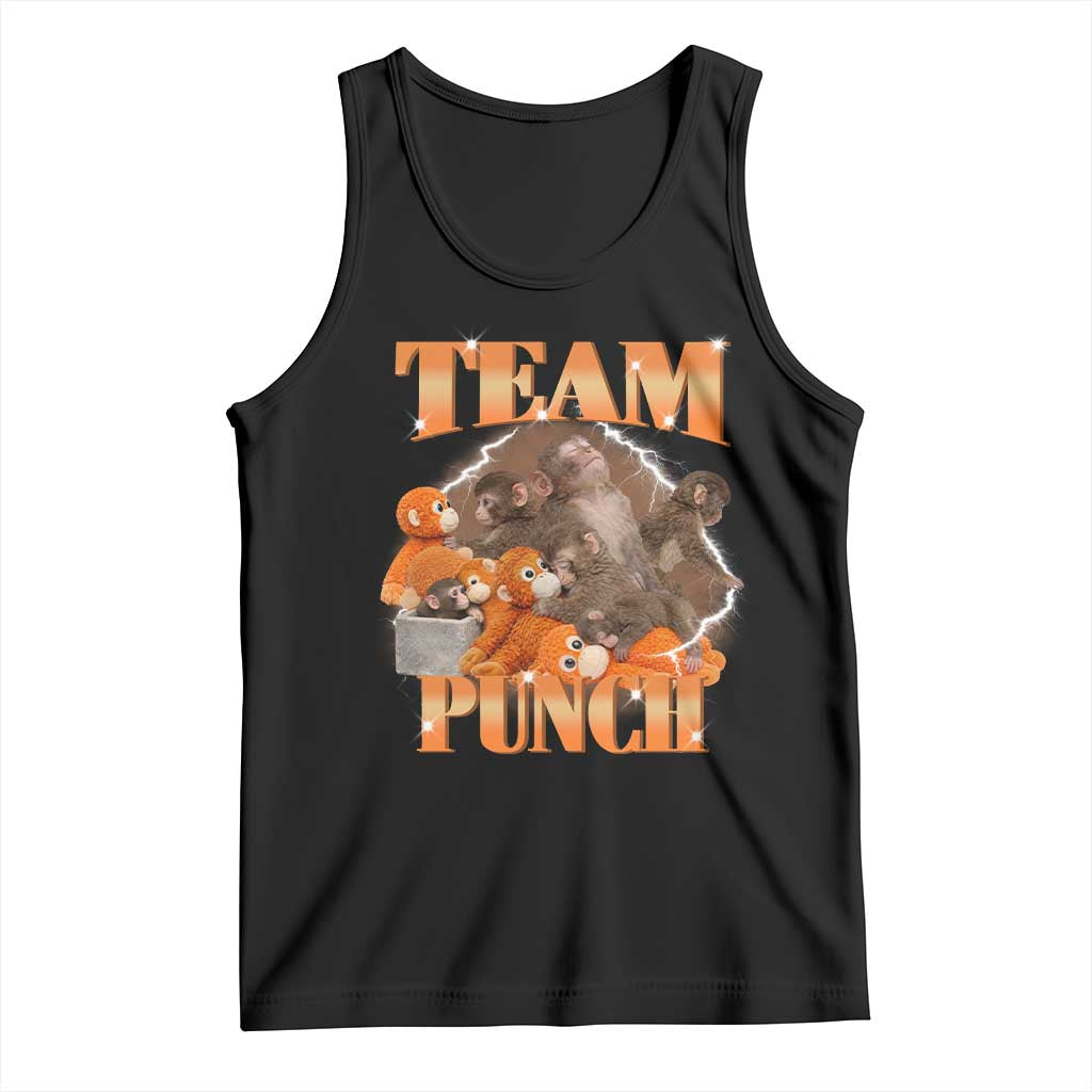 Viral Punch Monkey Tank Top Cute Baby Monkey With Plush Toy Meme TS14 Black Print Your Wear