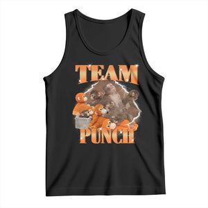 Viral Punch Monkey Tank Top Cute Baby Monkey With Plush Toy Meme TS14 Black Print Your Wear