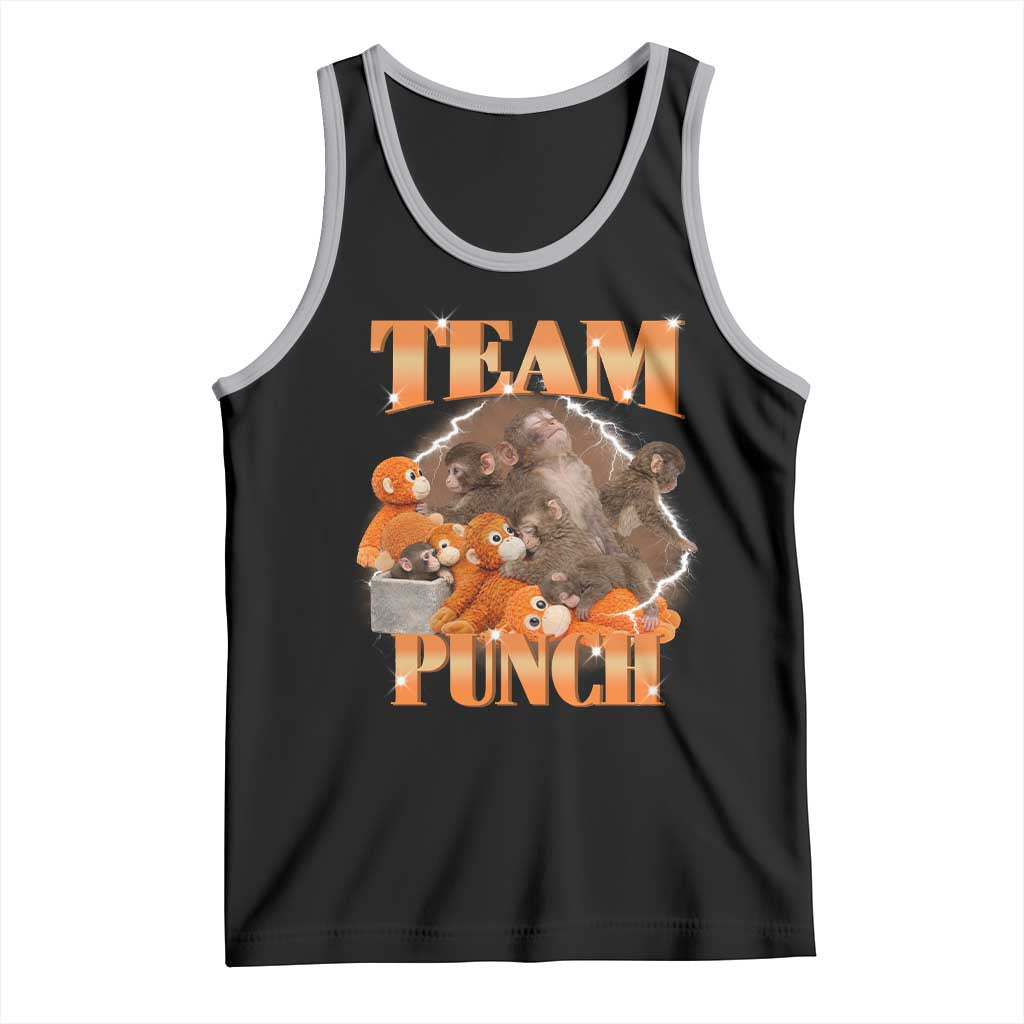 Viral Punch Monkey Tank Top Cute Baby Monkey With Plush Toy Meme TS14 Black Athletic Heather Print Your Wear