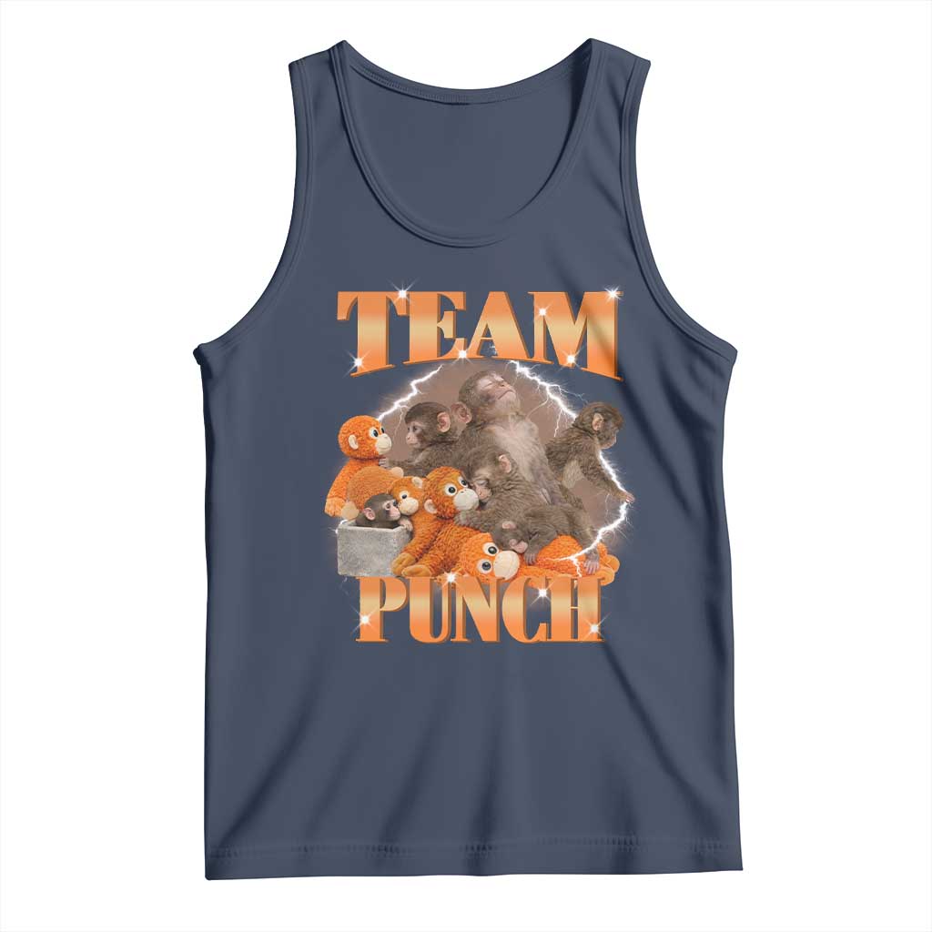 Viral Punch Monkey Tank Top Cute Baby Monkey With Plush Toy Meme TS14 Navy Print Your Wear