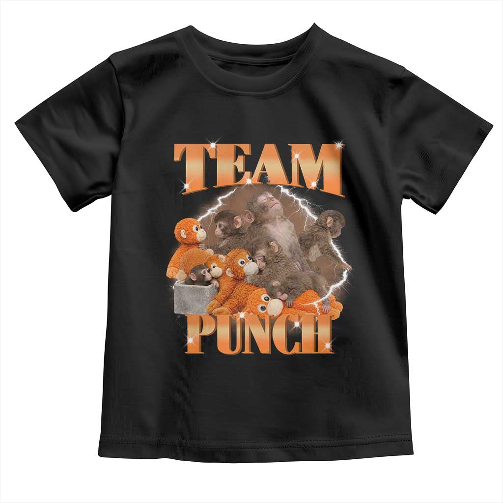 Viral Punch Monkey Toddler T Shirt Cute Baby Monkey With Plush Toy Meme TS14 Black Print Your Wear