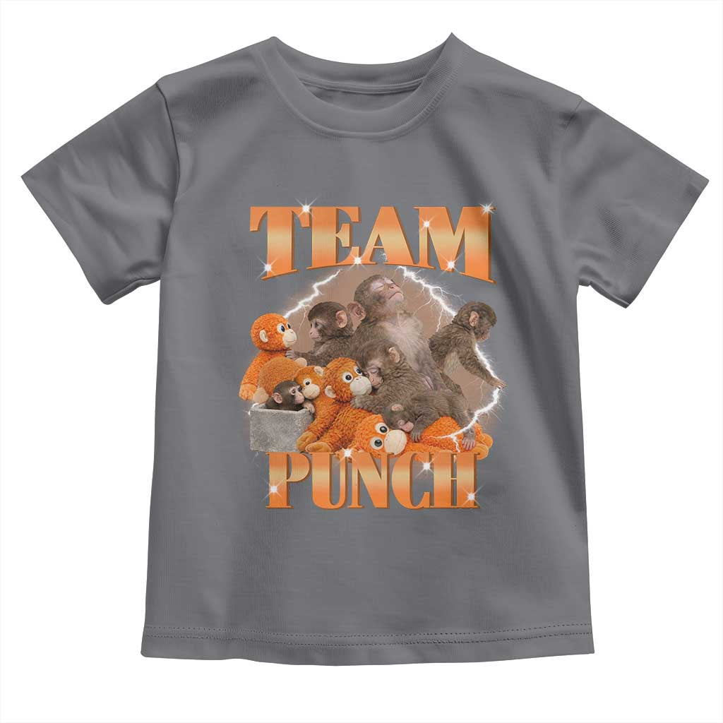Viral Punch Monkey Toddler T Shirt Cute Baby Monkey With Plush Toy Meme TS14 Charcoal Print Your Wear