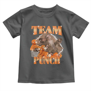 Viral Punch Monkey Toddler T Shirt Cute Baby Monkey With Plush Toy Meme TS14 Dark Heather Print Your Wear