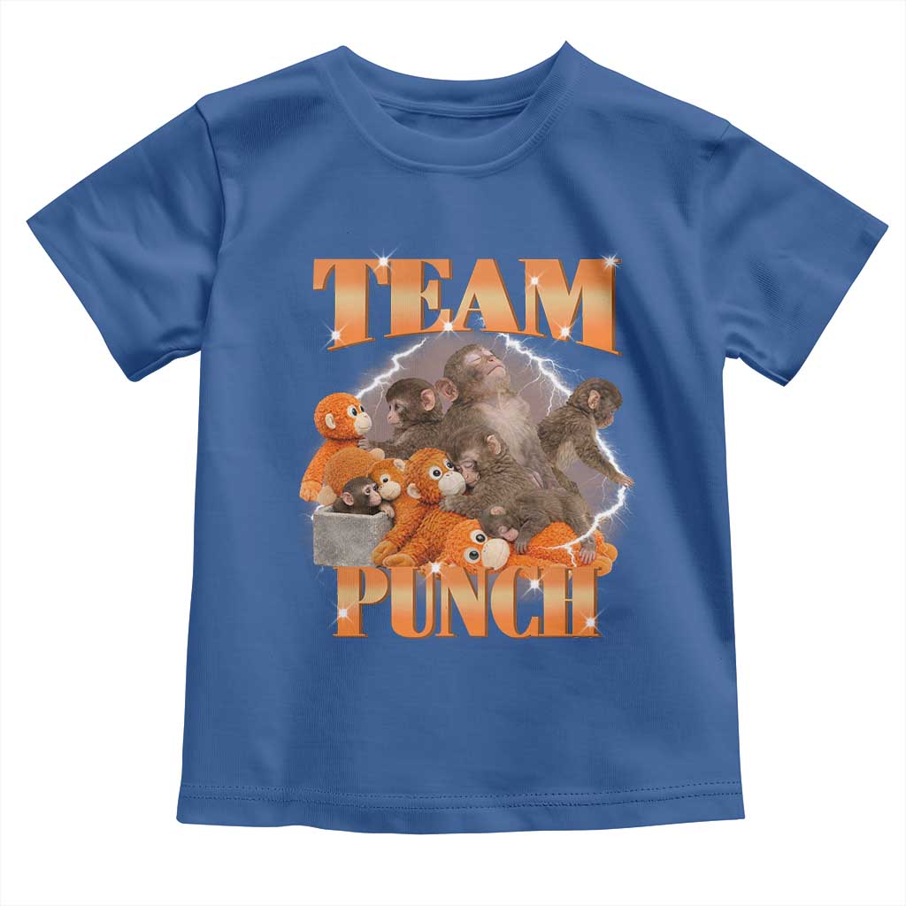 Viral Punch Monkey Toddler T Shirt Cute Baby Monkey With Plush Toy Meme TS14 Royal Blue Print Your Wear