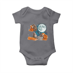 Baby Monkey Punch Baby Onesie Team Punch Monkey Viral Trend TS14 Charcoal Print Your Wear