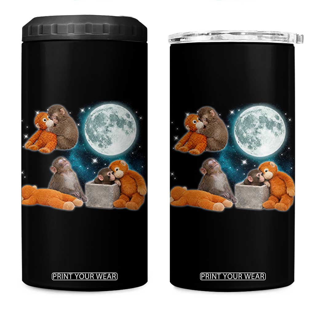 Baby Monkey Punch 4 in 1 Can Cooler Tumbler Team Punch Monkey Viral Trend TS14 One Size: 16 oz Black Print Your Wear