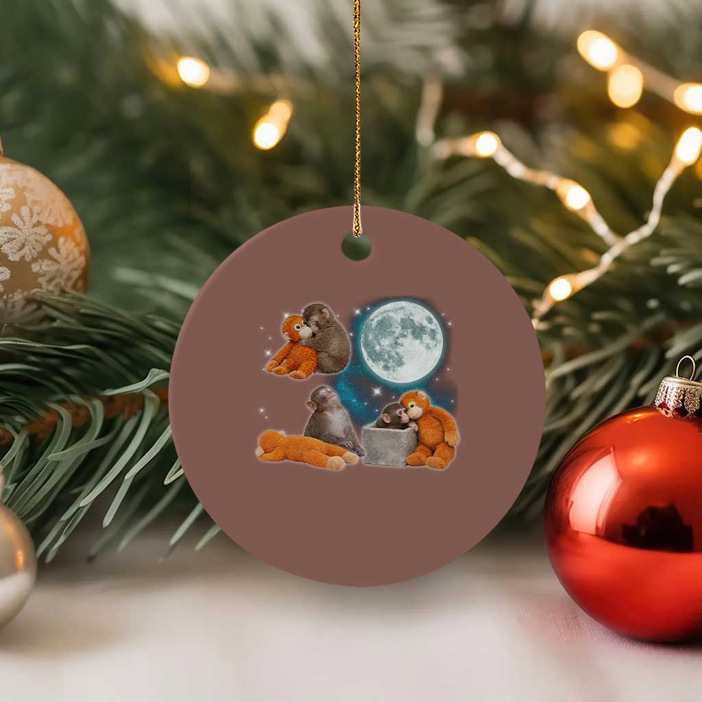 Baby Monkey Punch Ceramic Ornament Team Punch Monkey Viral Trend TS14 1pc Mocha Print Your Wear