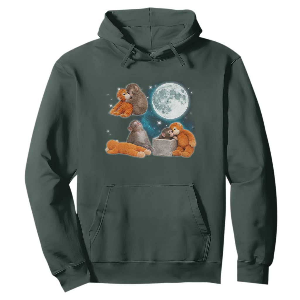 Baby Monkey Punch Hoodie Team Punch Monkey Viral Trend TS14 Dark Forest Green Print Your Wear