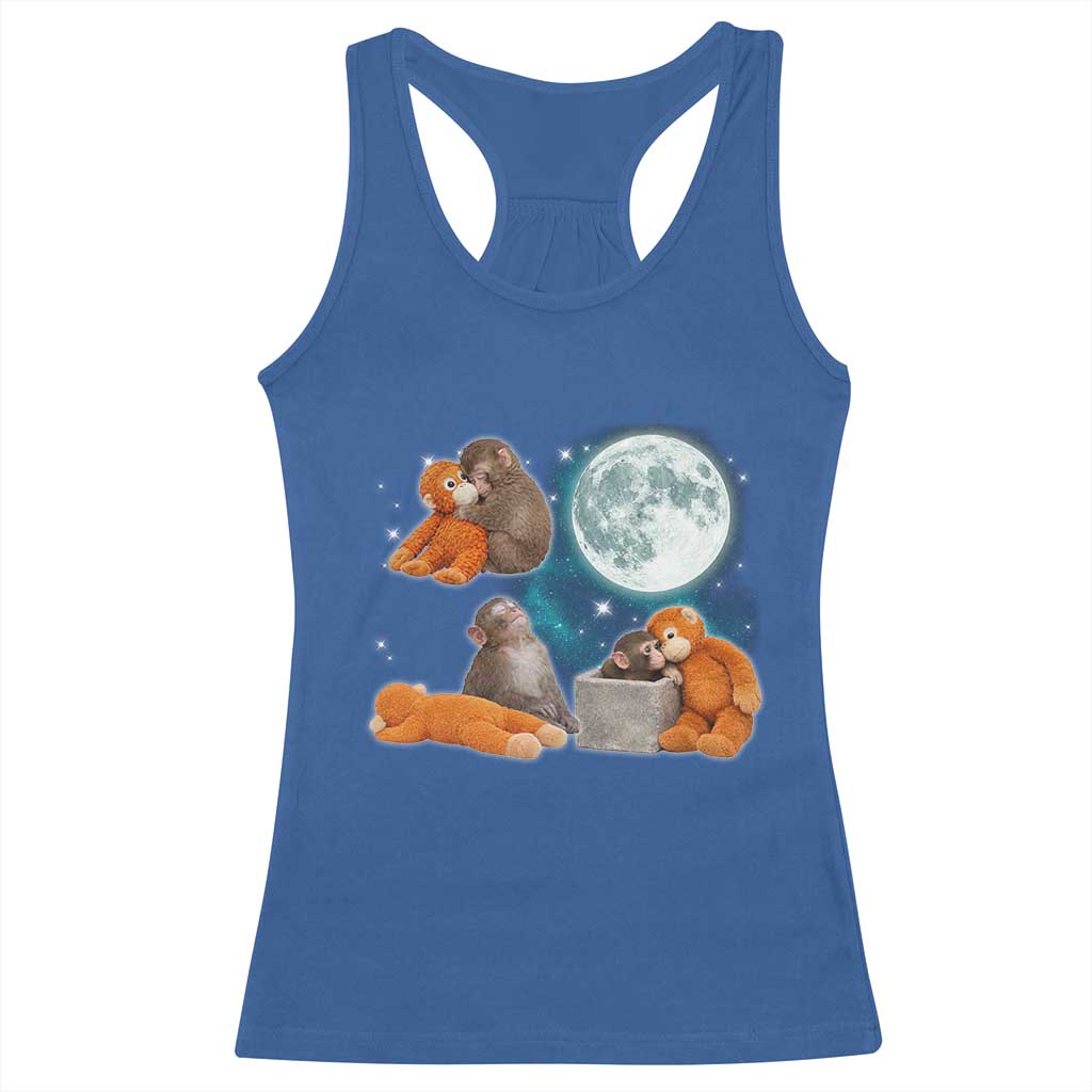Baby Monkey Punch Racerback Tank Top Team Punch Monkey Viral Trend TS14 Royal Blue Print Your Wear