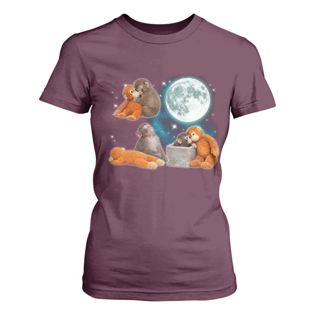 Baby Monkey Punch T Shirt For Women Team Punch Monkey Viral Trend TS14 Maroon Print Your Wear