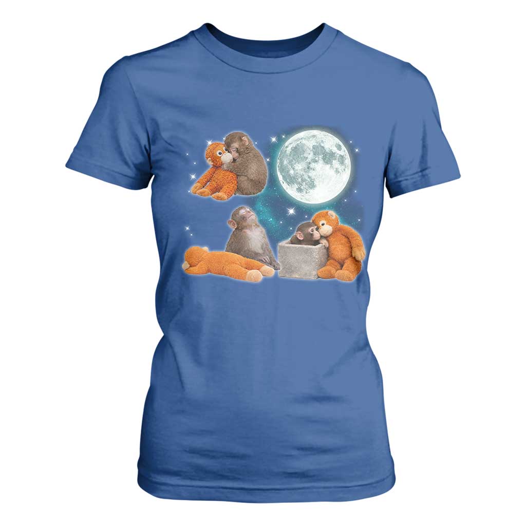 Baby Monkey Punch T Shirt For Women Team Punch Monkey Viral Trend TS14 Royal Blue Print Your Wear