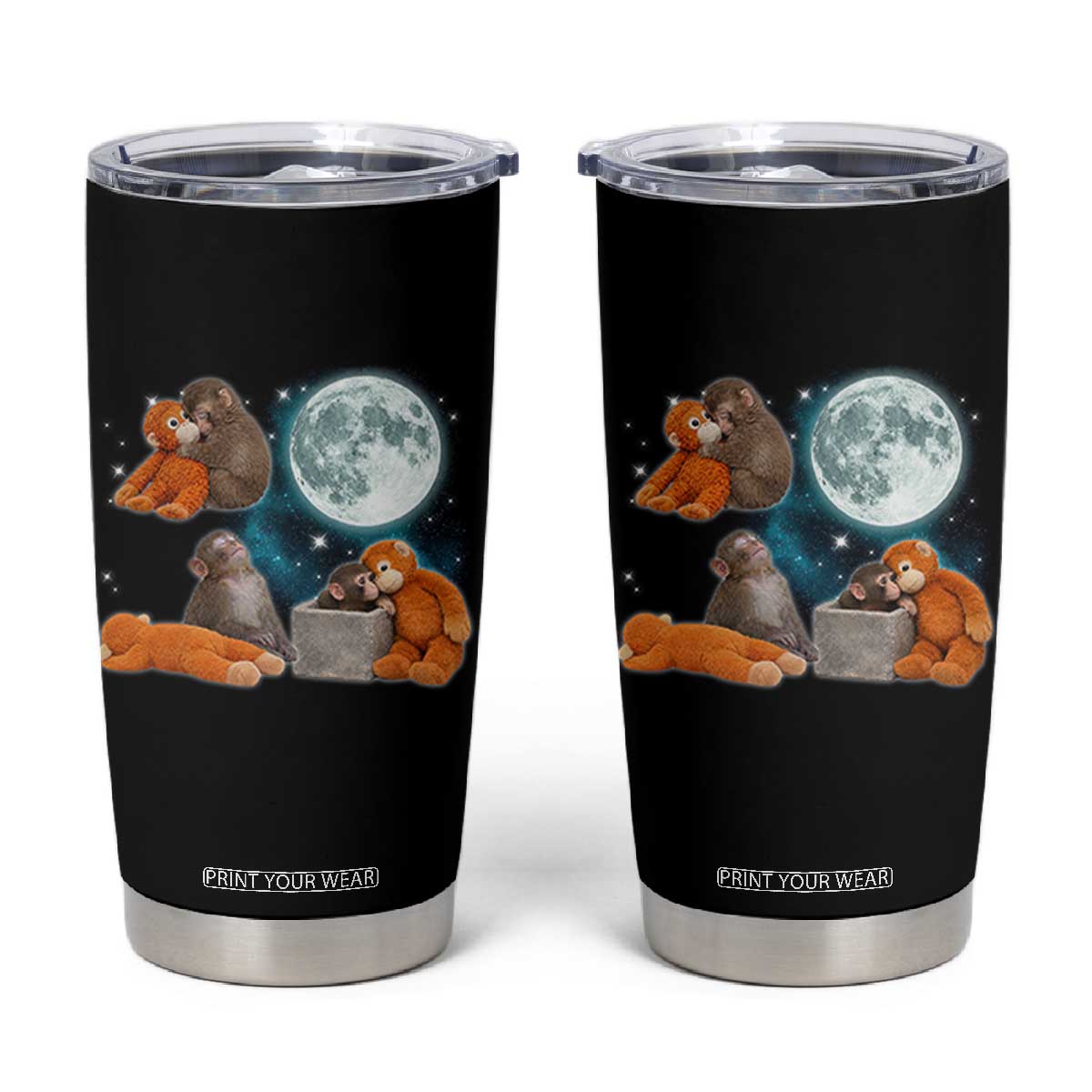 Baby Monkey Punch Tumbler Cup Team Punch Monkey Viral Trend TS14 Black Print Your Wear