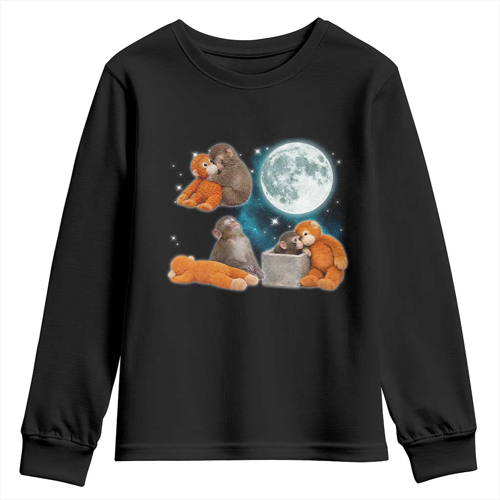 Baby Monkey Punch Youth Sweatshirt Team Punch Monkey Viral Trend TS14 Black Print Your Wear