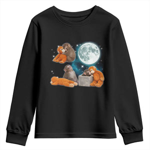 Baby Monkey Punch Youth Sweatshirt Team Punch Monkey Viral Trend TS14 Black Print Your Wear