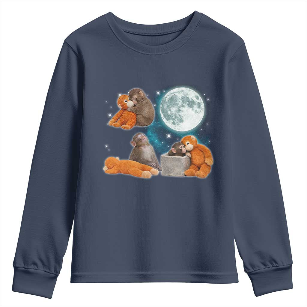 Baby Monkey Punch Youth Sweatshirt Team Punch Monkey Viral Trend TS14 Navy Print Your Wear