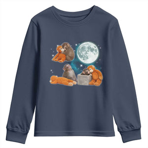 Baby Monkey Punch Youth Sweatshirt Team Punch Monkey Viral Trend TS14 Navy Print Your Wear