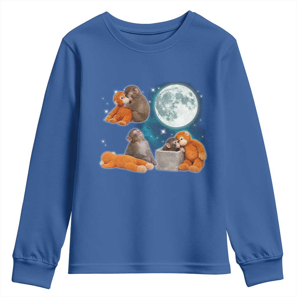 Baby Monkey Punch Youth Sweatshirt Team Punch Monkey Viral Trend TS14 Royal Blue Print Your Wear