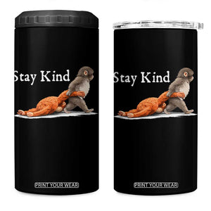 Punch Monkey Viral Trend 4 in 1 Can Cooler Tumbler Stay Kind TS14 One Size: 16 oz Black Print Your Wear