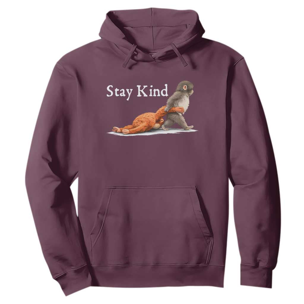 Punch Monkey Viral Trend Hoodie Stay Kind TS14 Maroon Print Your Wear