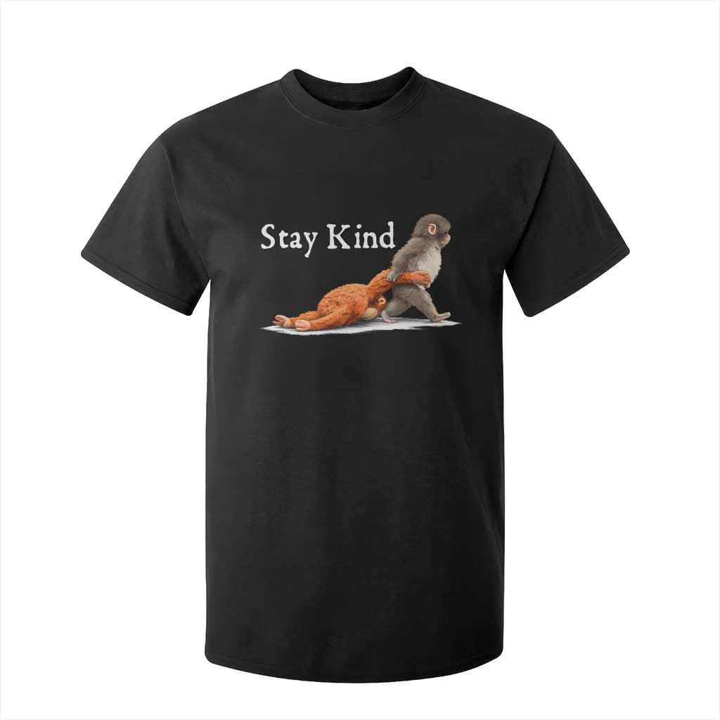 Punch Monkey Viral Trend T Shirt For Kid Stay Kind TS14 Black Print Your Wear
