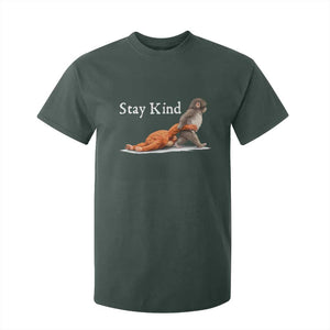 Punch Monkey Viral Trend T Shirt For Kid Stay Kind TS14 Dark Forest Green Print Your Wear