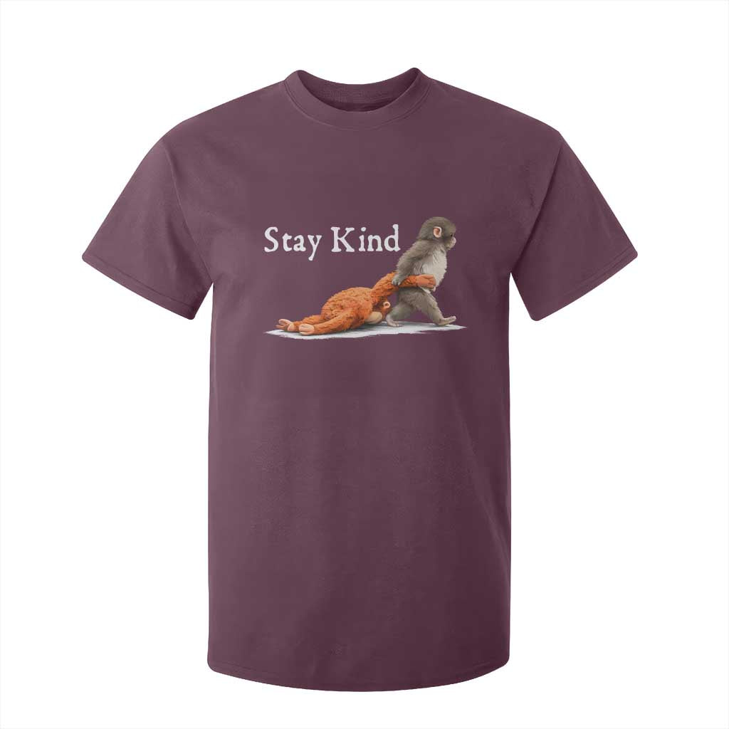Punch Monkey Viral Trend T Shirt For Kid Stay Kind TS14 Maroon Print Your Wear