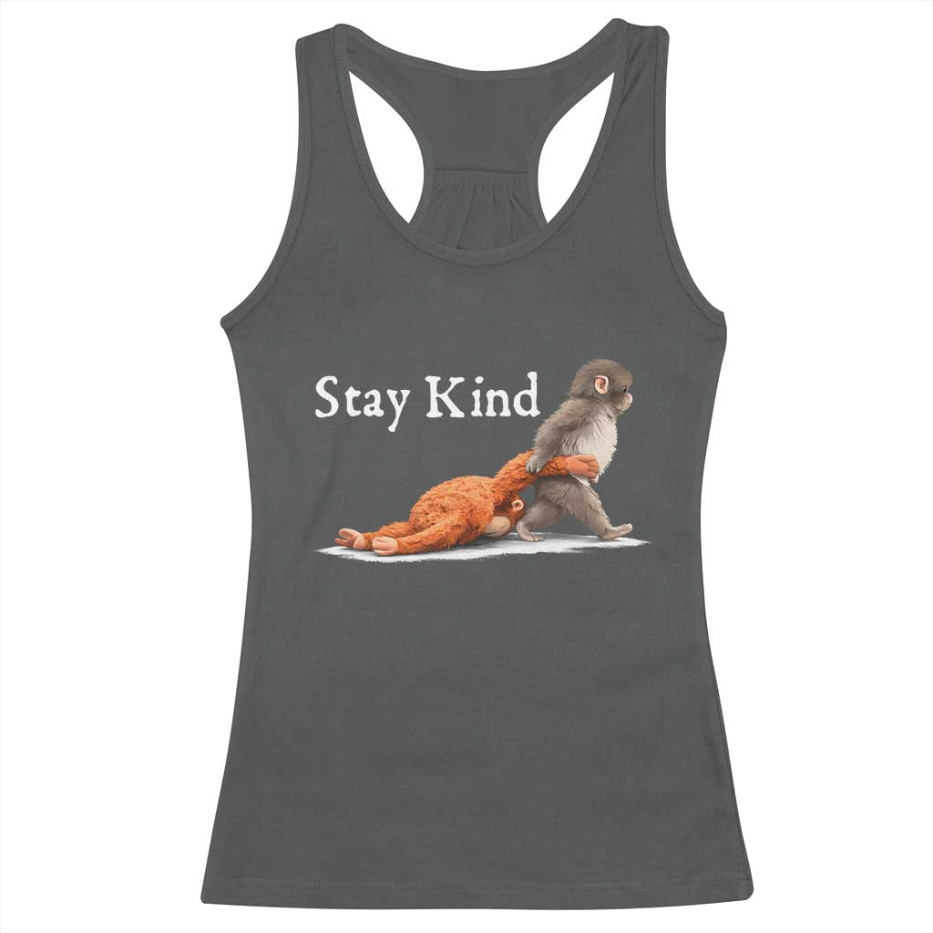 Punch Monkey Viral Trend Racerback Tank Top Stay Kind TS14 Dark Heather Print Your Wear