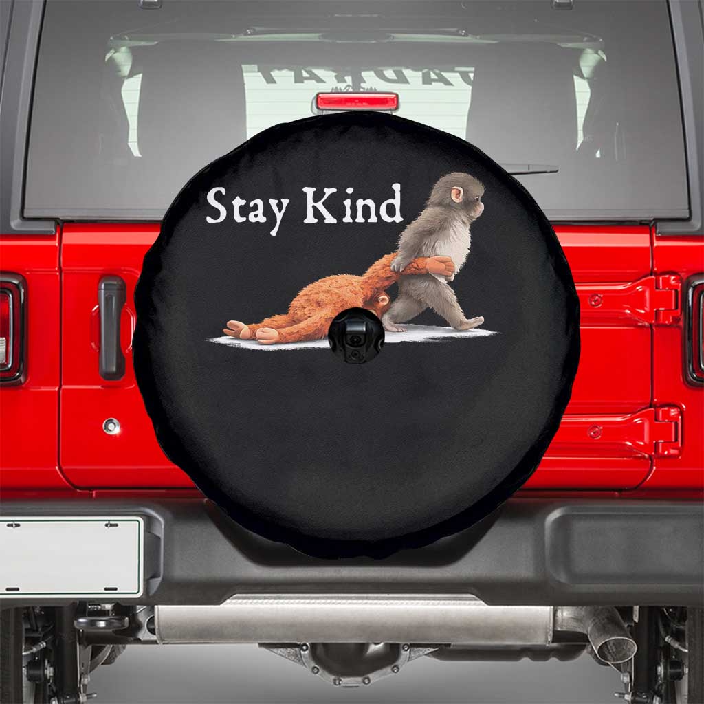 Punch Monkey Viral Trend Spare Tire Cover Stay Kind TS14 Black Print Your Wear