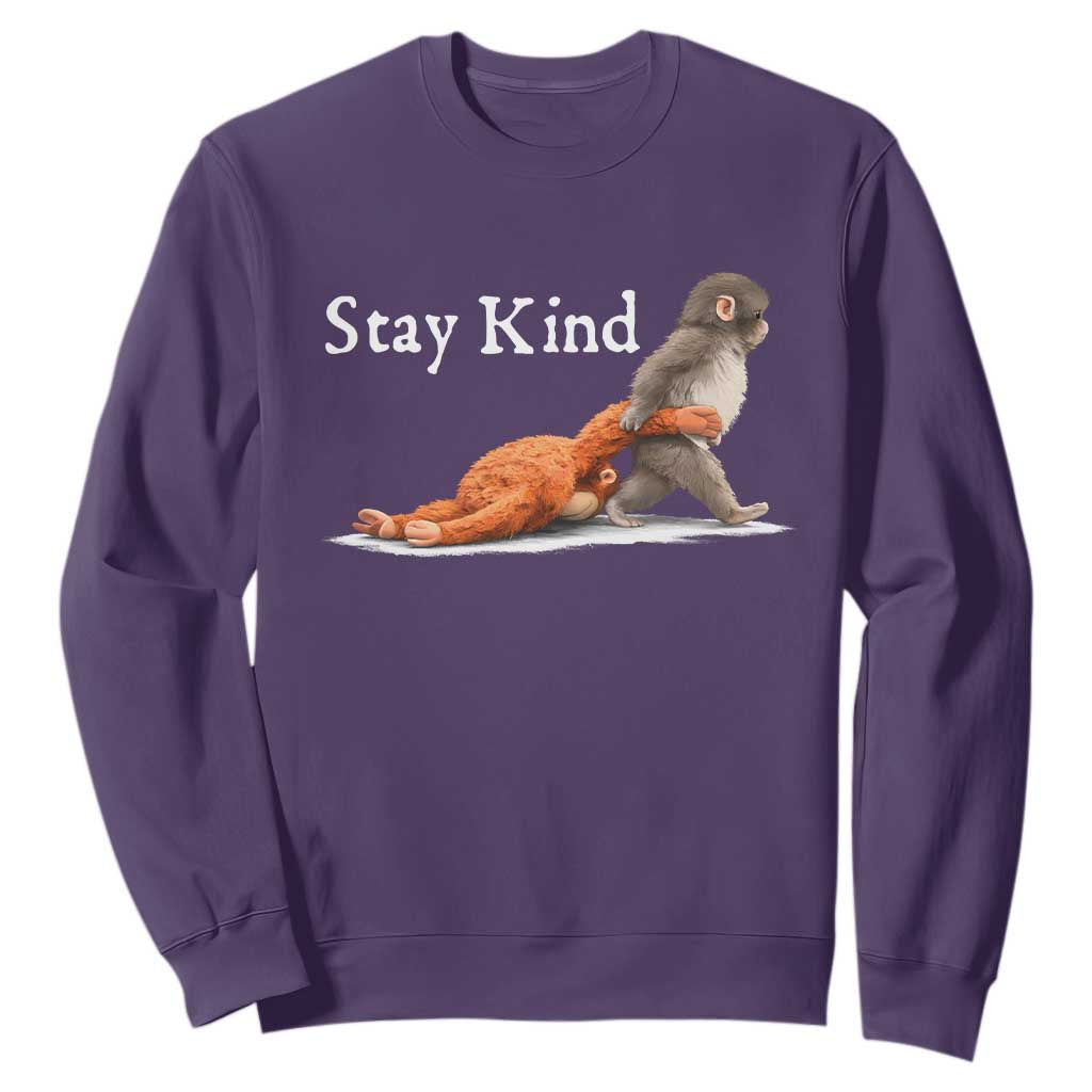 Punch Monkey Viral Trend Sweatshirt Stay Kind TS14 Purple Print Your Wear