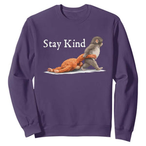 Punch Monkey Viral Trend Sweatshirt Stay Kind TS14 Purple Print Your Wear