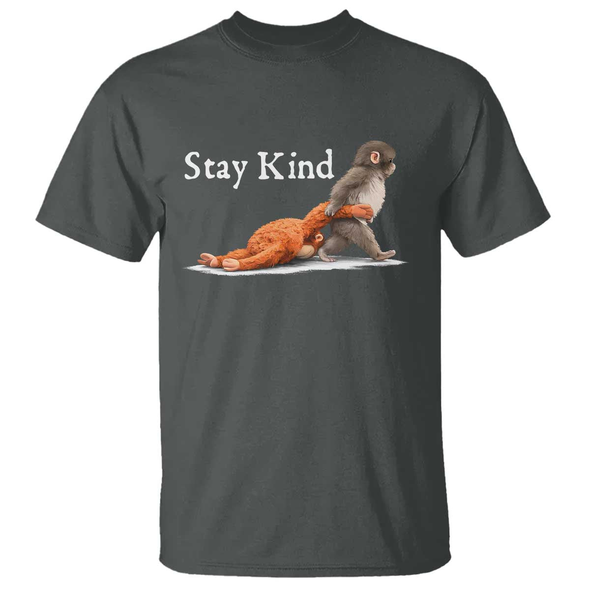 Punch Monkey Viral Trend T Shirt Stay Kind TS14 Dark Heather Print Your Wear