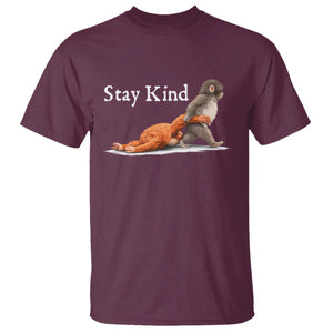 Punch Monkey Viral Trend T Shirt Stay Kind TS14 Maroon Print Your Wear