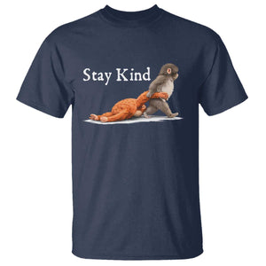 Punch Monkey Viral Trend T Shirt Stay Kind TS14 Navy Print Your Wear