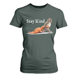 Punch Monkey Viral Trend T Shirt For Women Stay Kind TS14 Dark Forest Green Print Your Wear