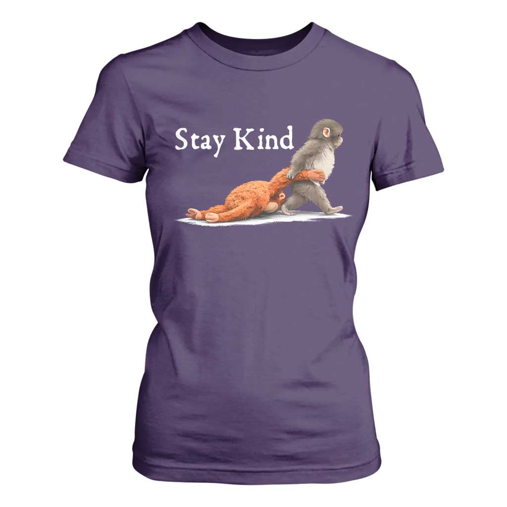 Punch Monkey Viral Trend T Shirt For Women Stay Kind TS14 Purple Print Your Wear