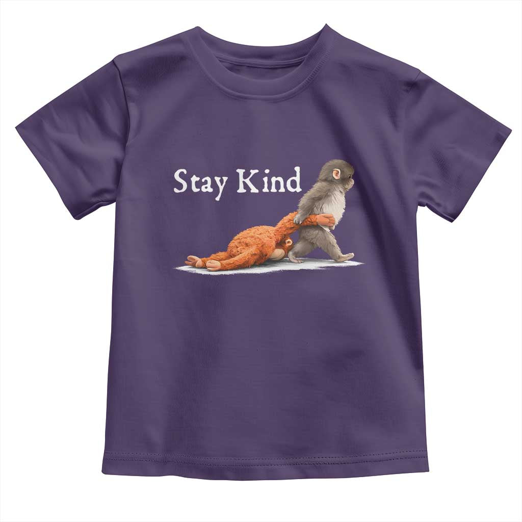 Punch Monkey Viral Trend Toddler T Shirt Stay Kind TS14 Purple Print Your Wear